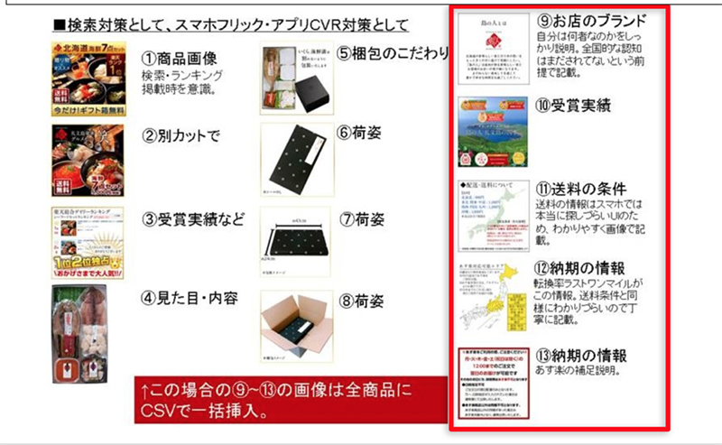 サムネイルにブランドや受賞歴を入れて安心感アップ！