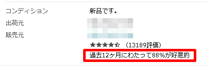 過去◯ヶ月にわたって◯％が好意的